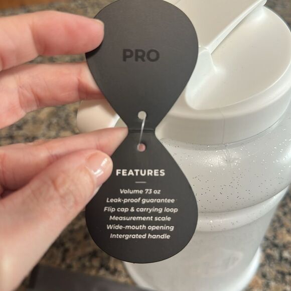 NWT HydroJug Pro White Glitter Water Bottle with Insulating Sleeve with Strap - Picture 3 of 5